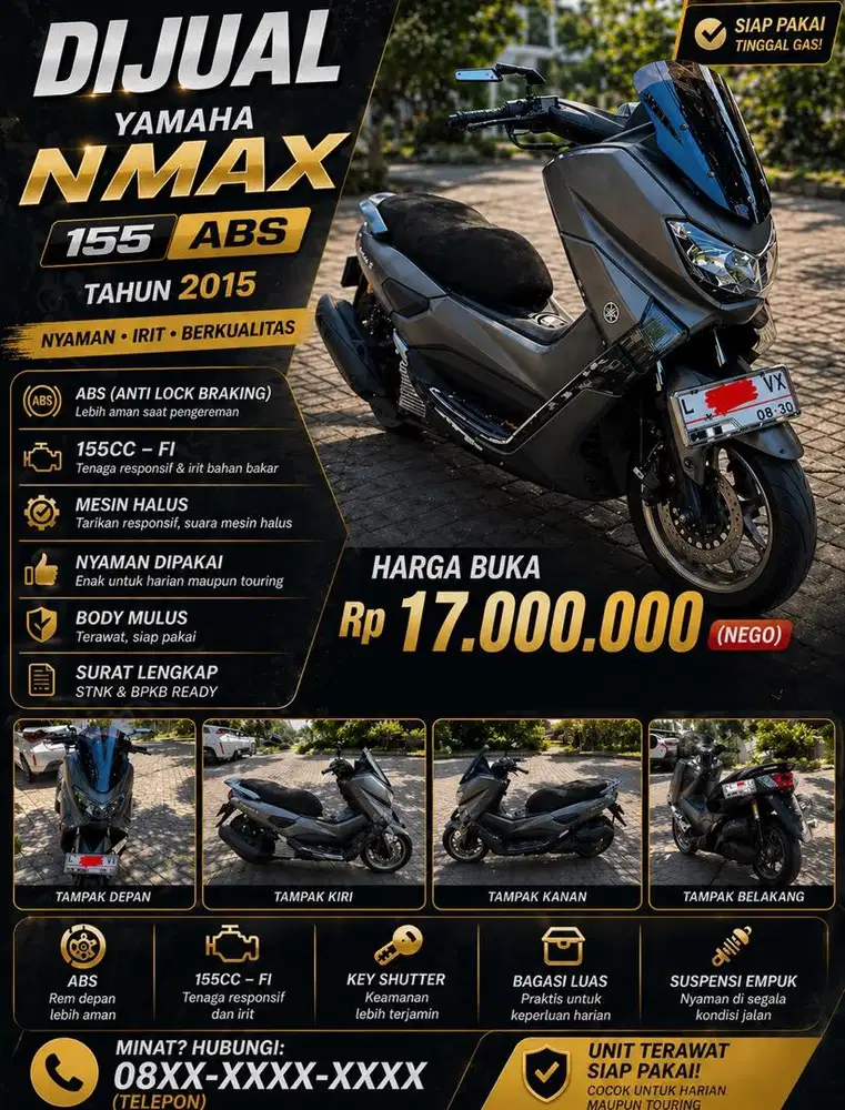 Yamaha NMAX 155 ABS 2015 – Mesin Halus, Siap Pakai