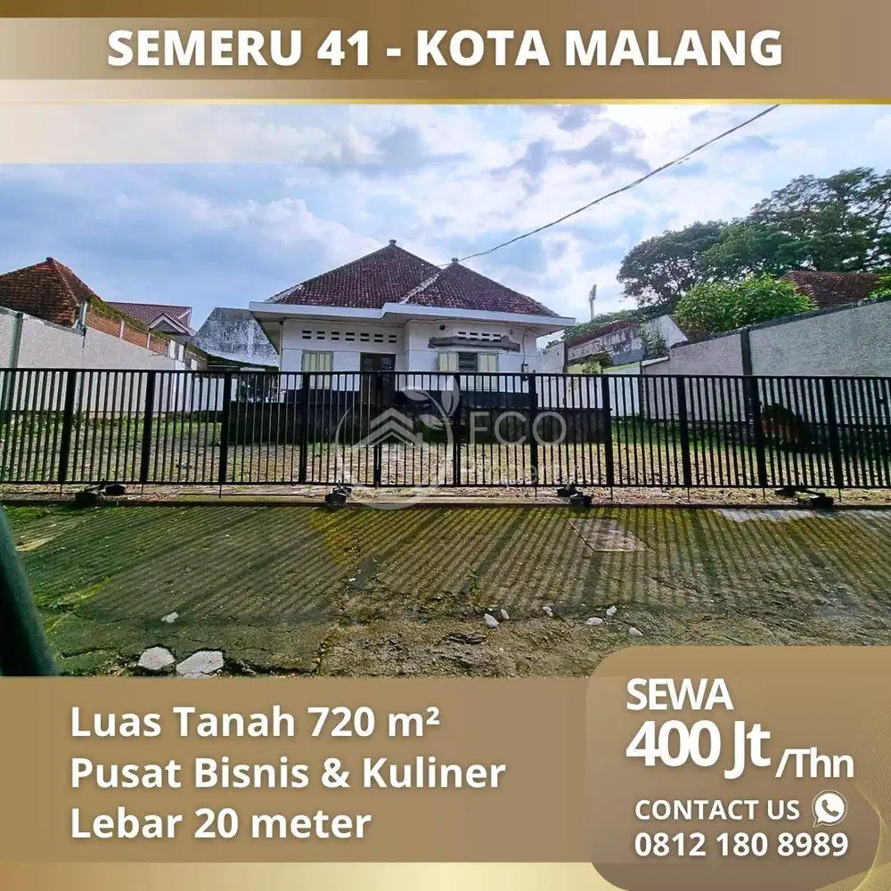 Sewa Jalan Semeru Pusat Bisnis Premium Kota Malang