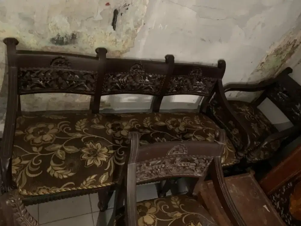 Kursi ukir Jati (3 seat + 3 single + meja kaca)