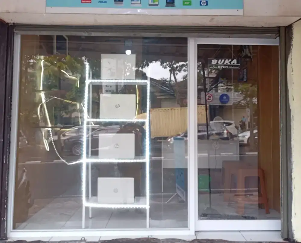 Kusen kaca aluminium plus pintu sliding