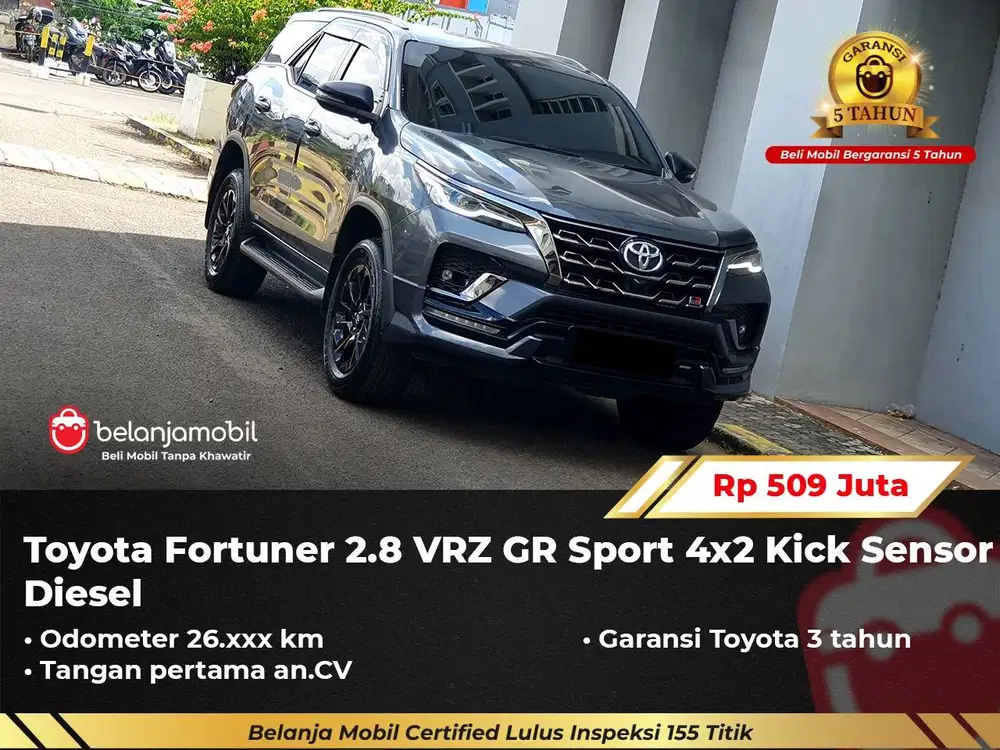 [ GARANSI 5TH ] Toyota Fortuner 2.8 VRZ GR Sport Diesel 2024/2025