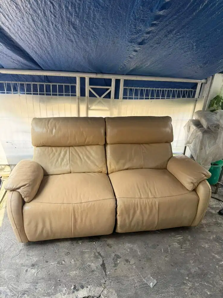 SOFA RECLINER ELECTRIC 2 SEATER BRAND AMERIKA FULL LEATHER GENUINE