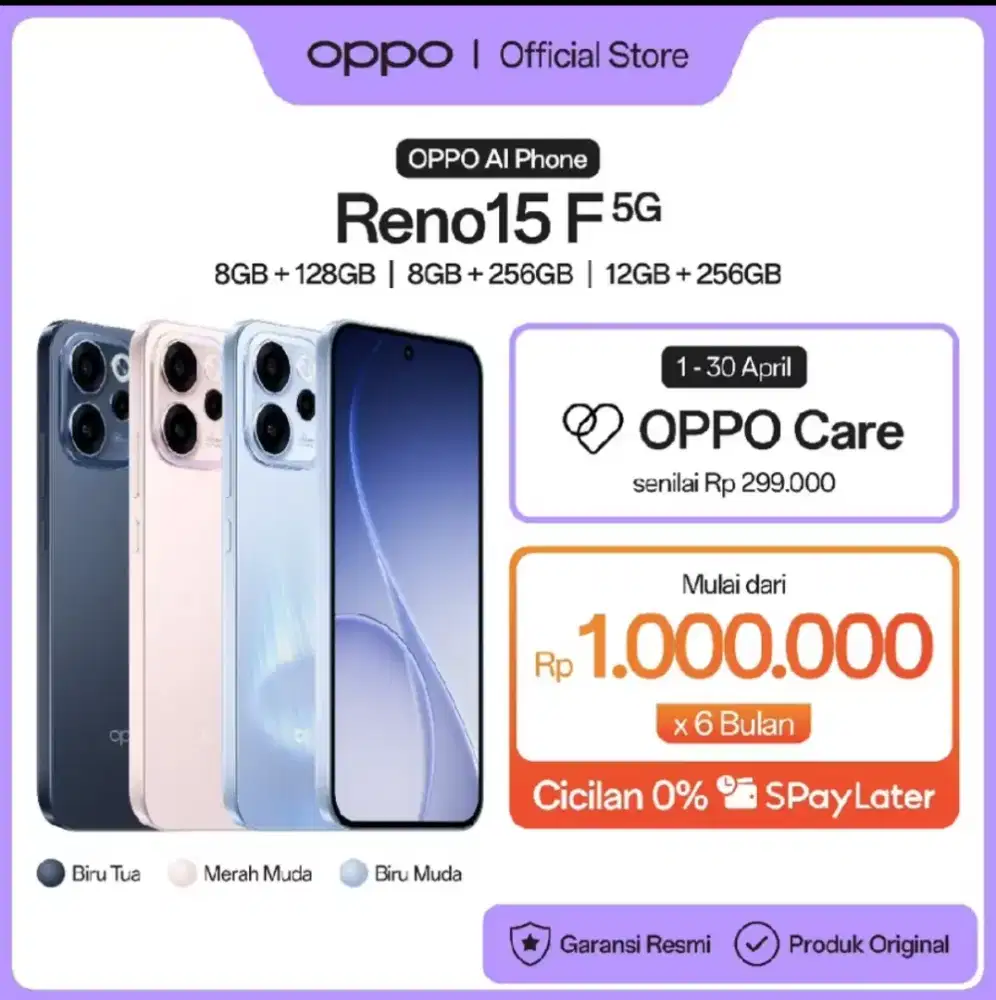Oppo HP Android tahan lama, bebas iklan siap di ajak tempur, Kredit 0%