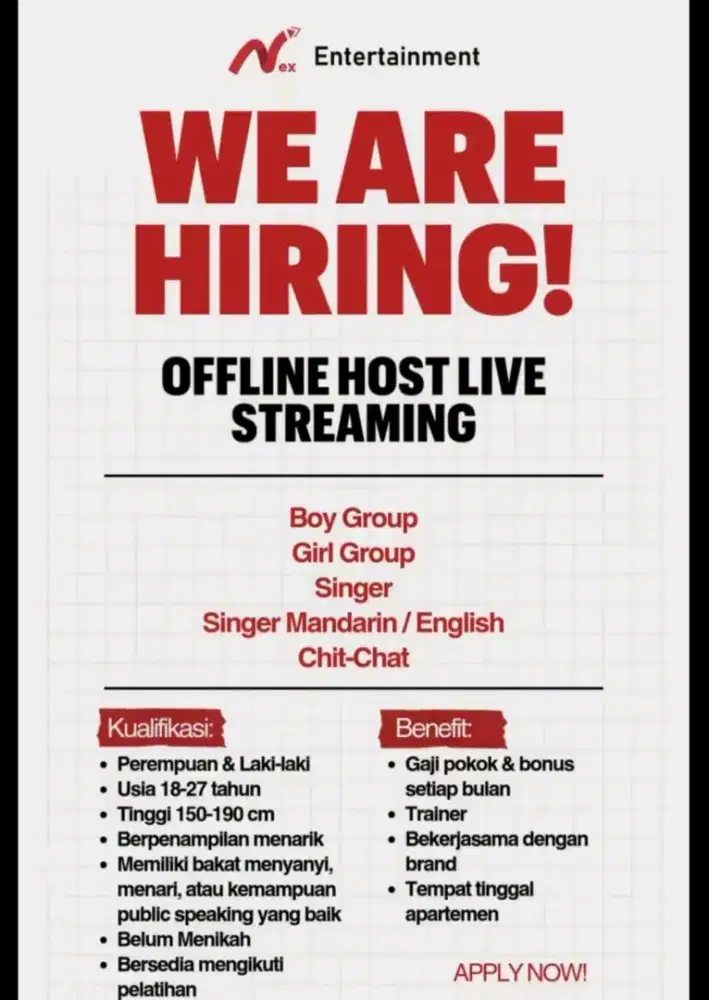 Lowongan Live Stream Gratis No Admin