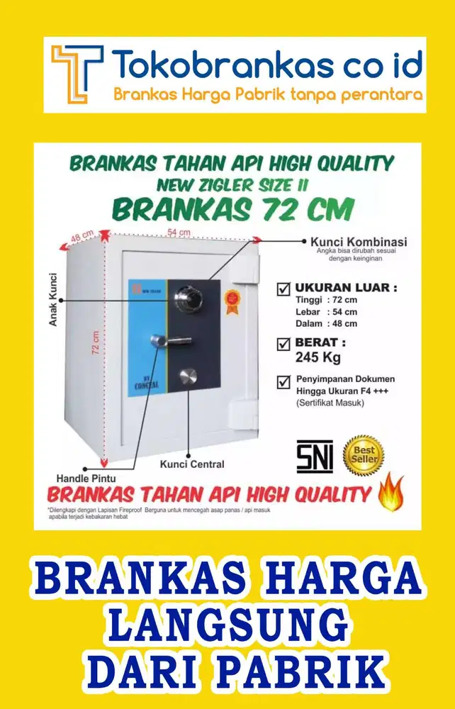 lemari besi BRANKAS Lumajang ZIGER Tahan Api koperasi,gadai,toko emas,