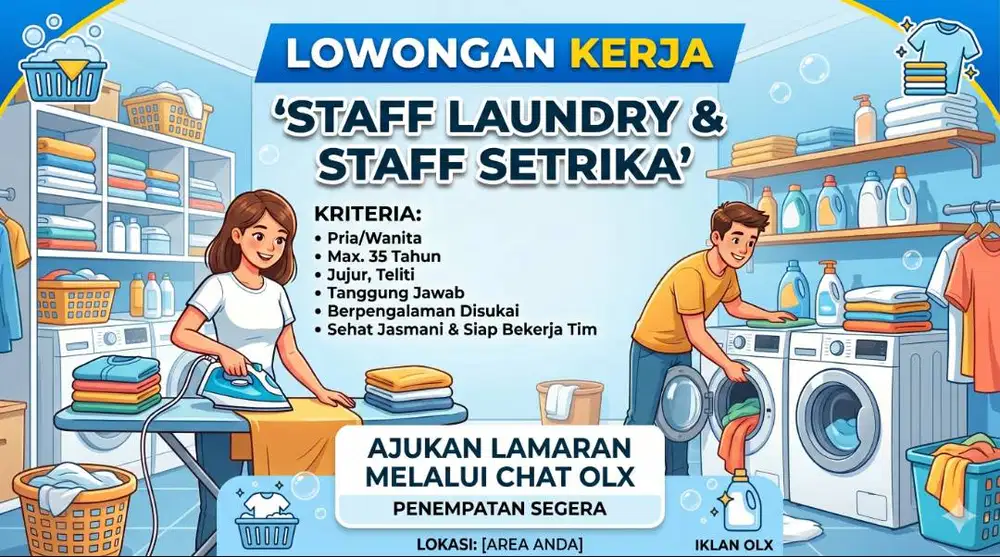 Lowongan Kerja Staff Laundry & Staff Setrika - Jakarta Selatan