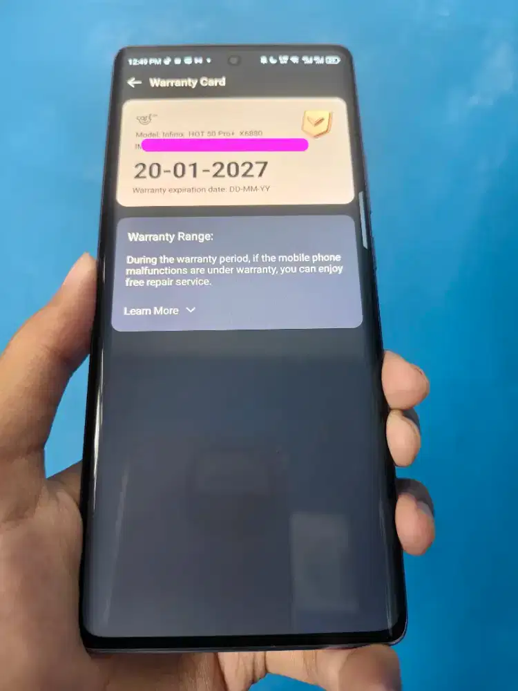 infinix hot 50 pro+ 8/256 fullset garansi sampai 20 januari 2027