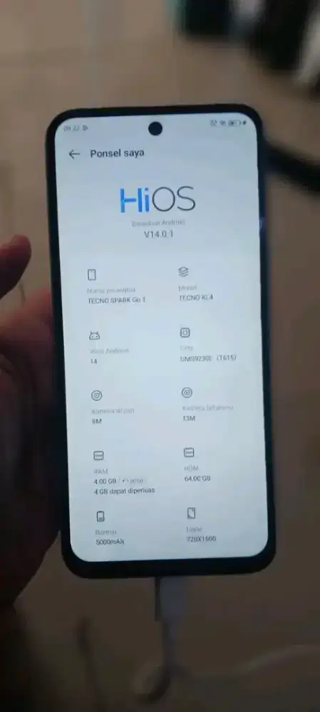 Jual Bu nih hp Tecno Spark GO 1one Full original mulus nominus fullset