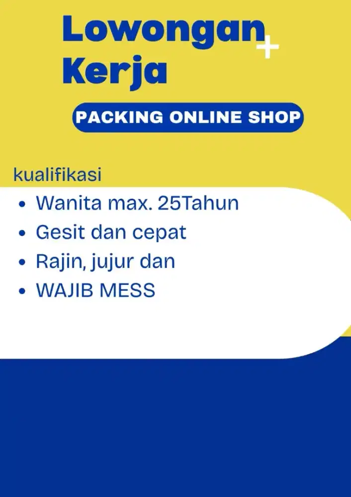 LOWONGAN PACKING ONLINE SHOP