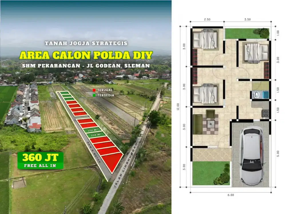 Tanah Jalan Bantulan Dekat Kota Jogja Akses Mudah Harga 300 Jt-an