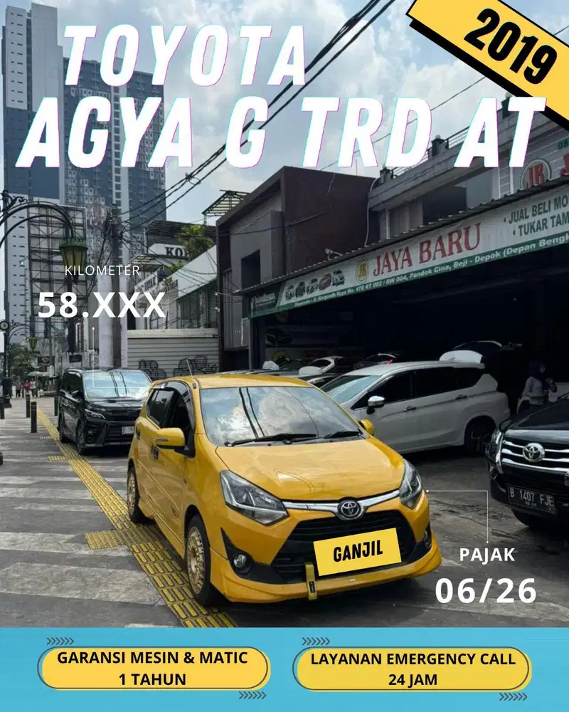 TOYOTA AGYA G TRD AT MATIC / 2019 / GANJIL