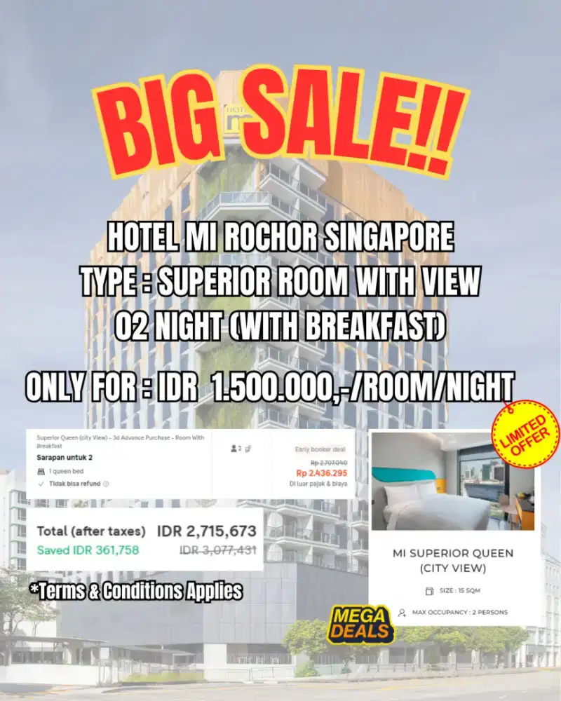 Dijual Murah Hotel Mi Rochor Singapore