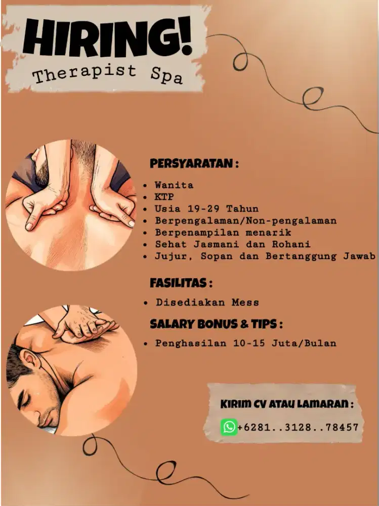 Dicari wanita untuk menjadi therapist