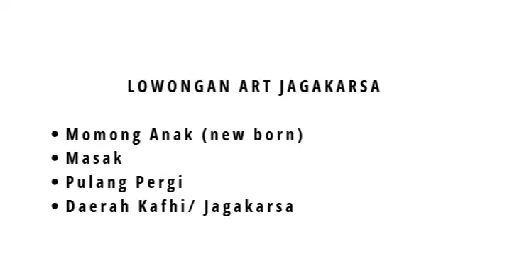 LOWONGAN ART JAGAKARSA