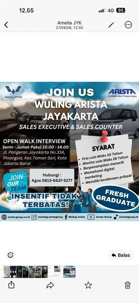 LOWONGAN KERJA WULING JAYAKARTA