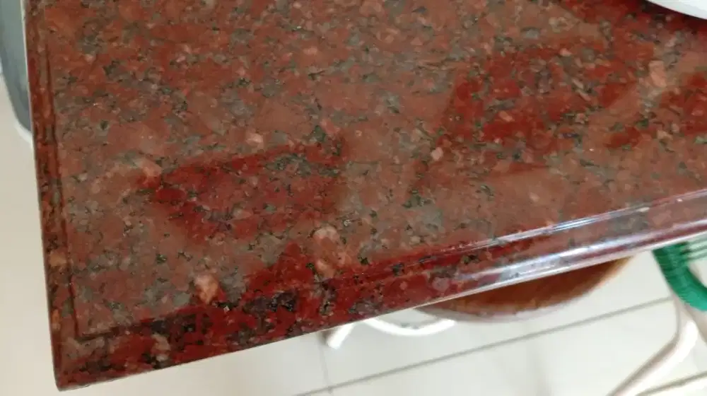 Meja marmer merah bagus berat ori