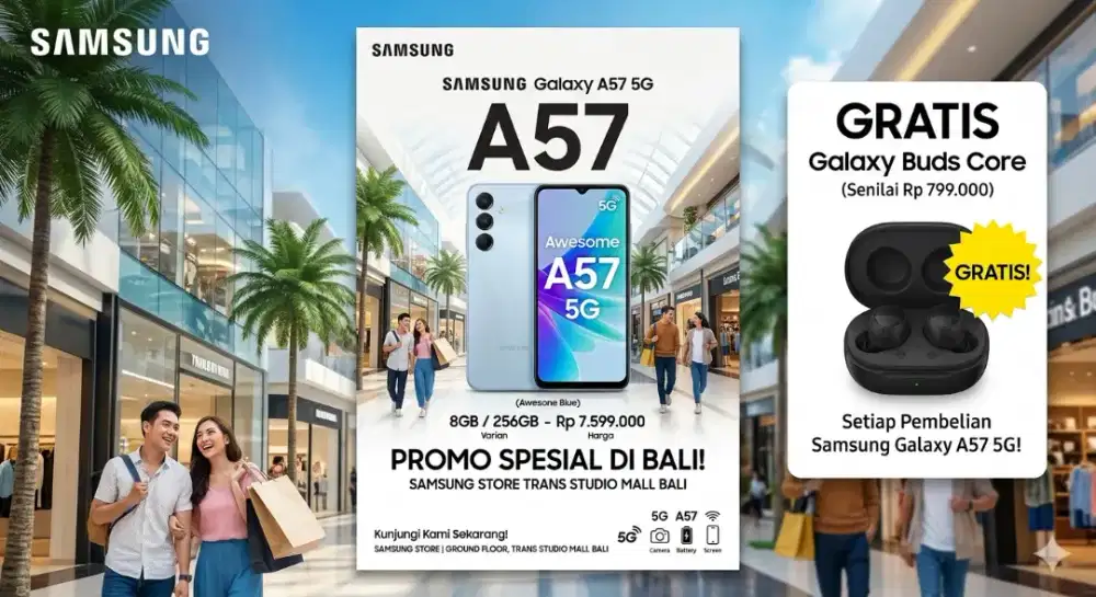 SAMSUNG GALAXY A57 5G FREE GALAXY BUDS CORE