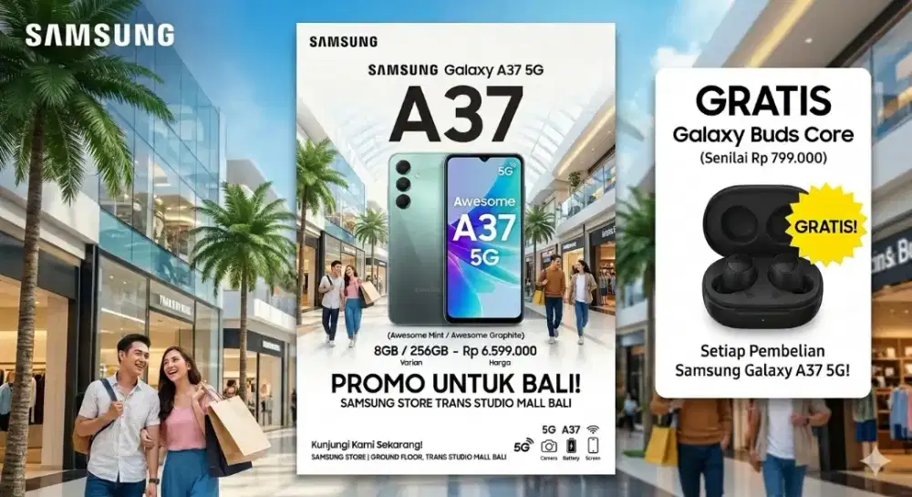 SAMSUNG GALAXY A37 5G GRATIS GALAXY BUDS CORE