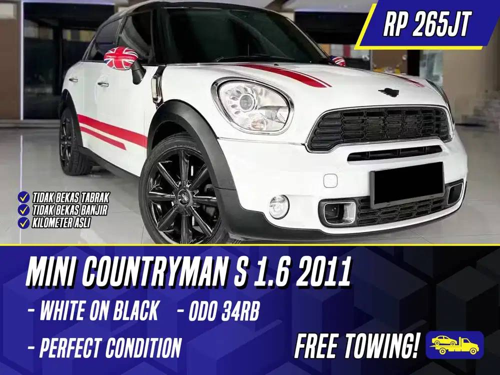 Mini Countryman S 1.6 2011 White on Black Putih Cooper