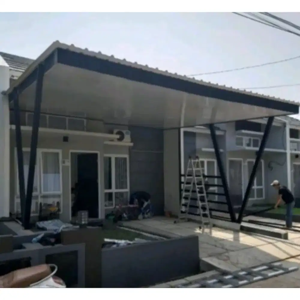 Canopy Upvc Rangka hollw galvanis tahan Air. .