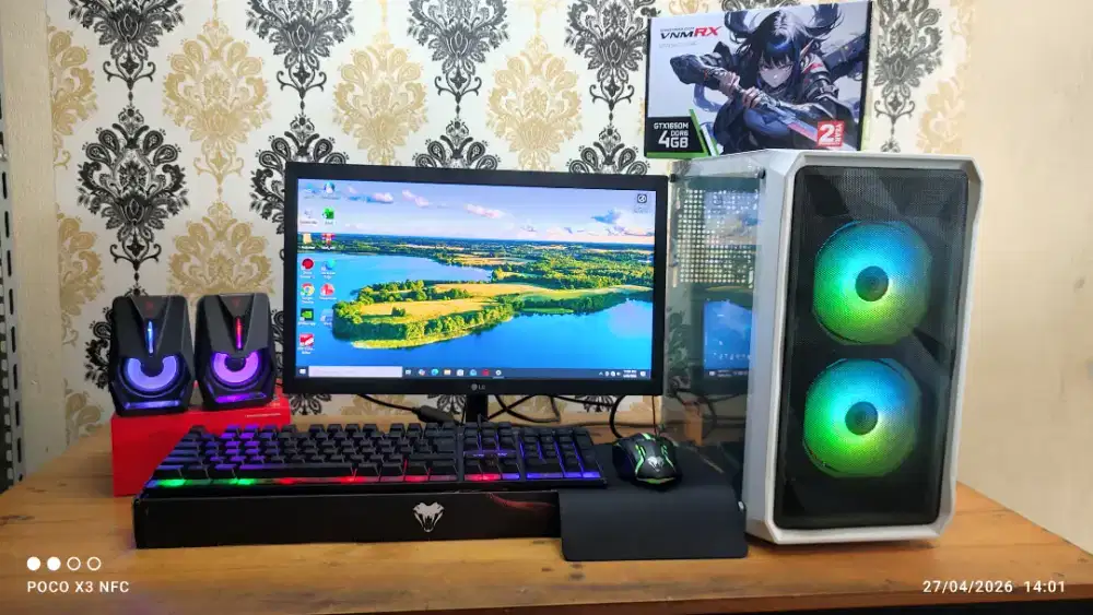 PC GAME & DESAIN CORE I5-8500 (16/240+500GB) VGA GTX 1650, LED 20 INC