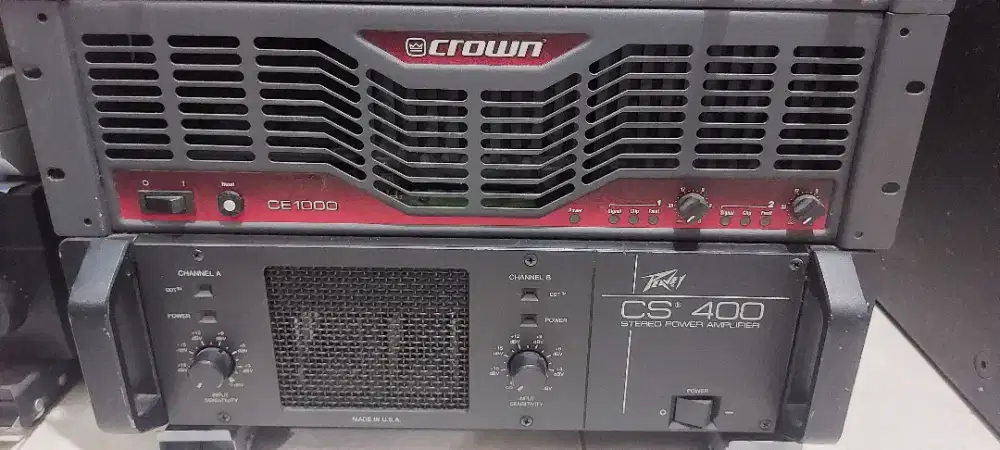 Power Amplifier Peavey cs 400 dan Crown CE 1000 Made in USA