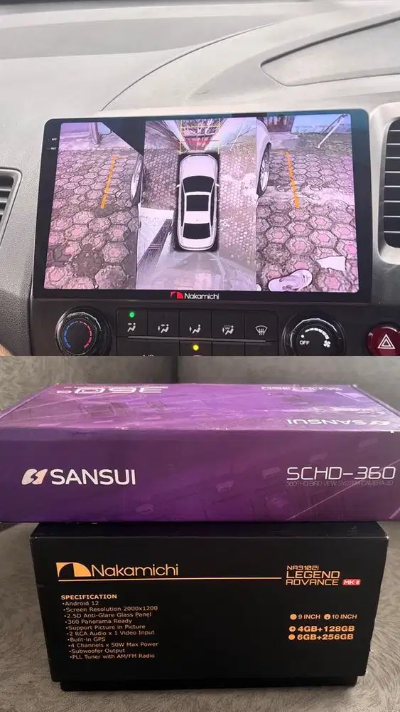 Head Unit Nakamichi NA3102i + Camera 360 Sansui SCHD 360