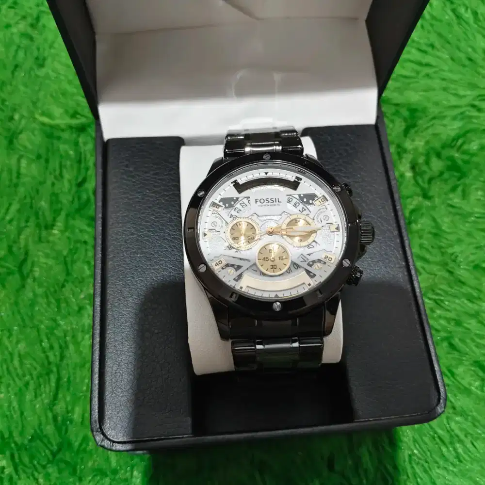 Jam tangan Fossil Black Stainless Chrono