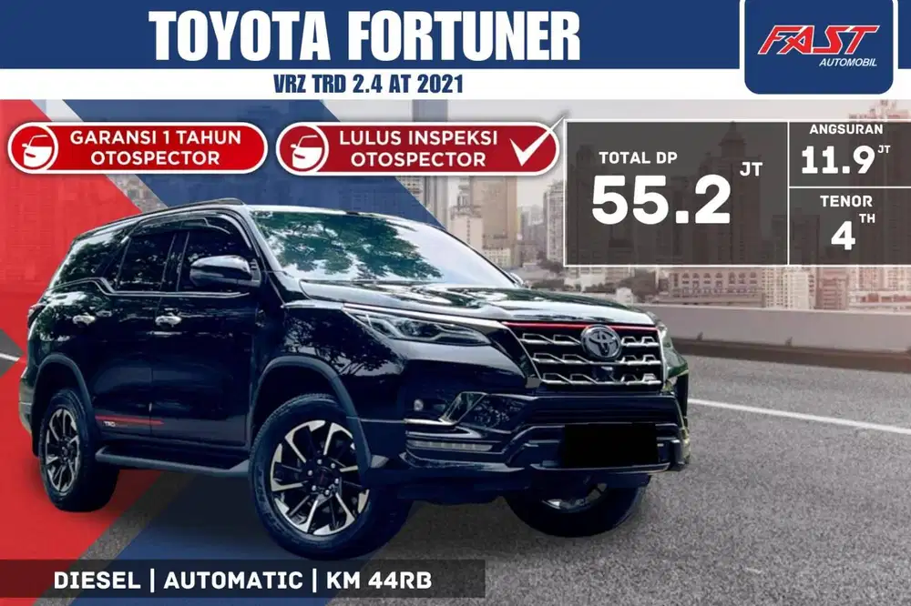 TOYOTA FORTUNER VRZ TRD 2021 2.4 AT KM.44RB & PAJAK PANJANG