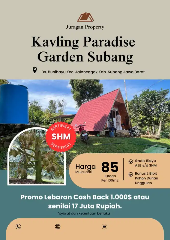 tanah kavling paradise garden subang
