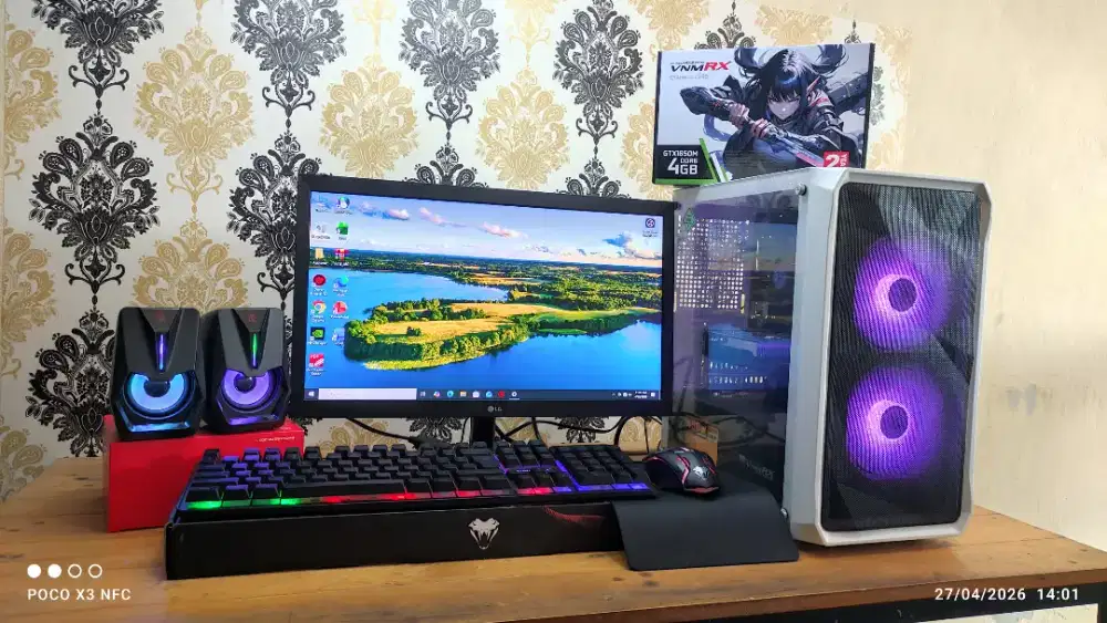 PC GAME & DESAIN CORE I5-8500 (16/240+500GB) VGA GTX 1650, LED 20 INC