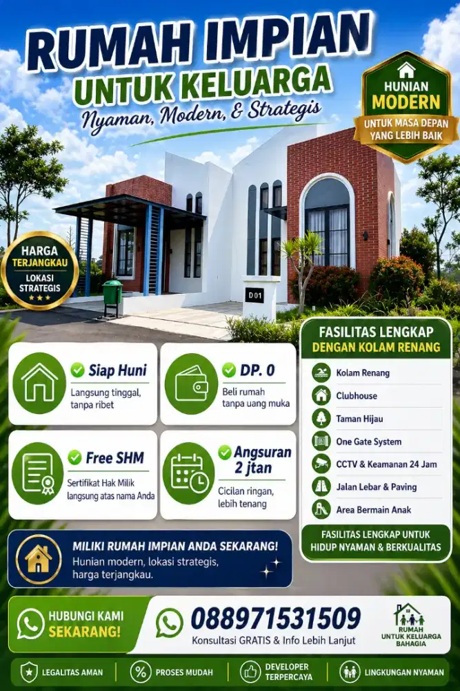 Siap Huni Tanpa DP free kolam renang