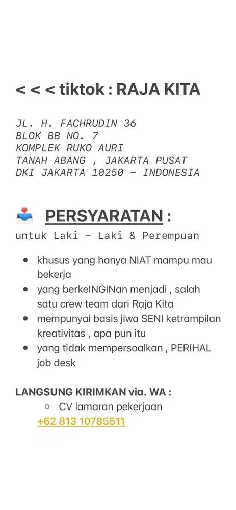 < < < tiktok : RAJA KITA