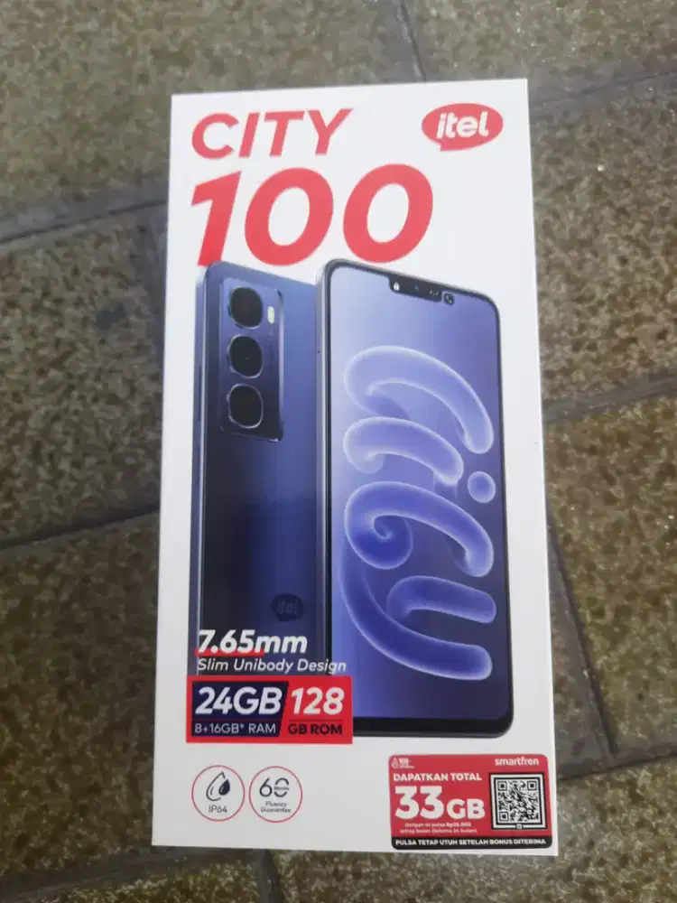 Itel city 100 (8+16 GB/128 GB) Layar 7.65mm | warna navy blue