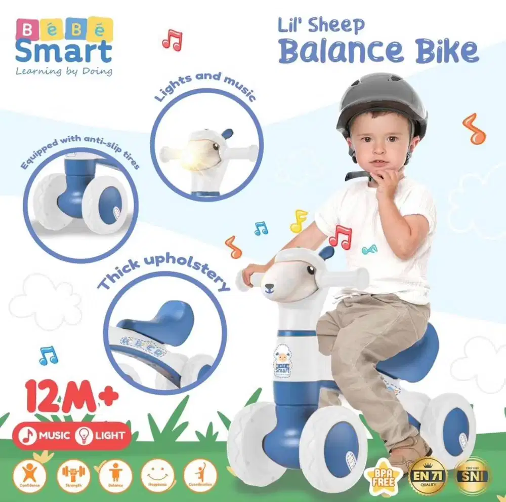 Bebe smart balance bike lil sheep biru sepeda anak