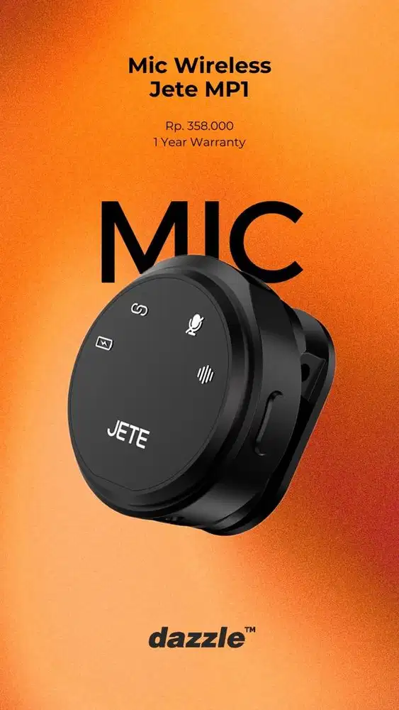 MIC WIRELESS JETE MP1 BISA IPHONE DAN ANDROID GARANSI 2 TAHUN