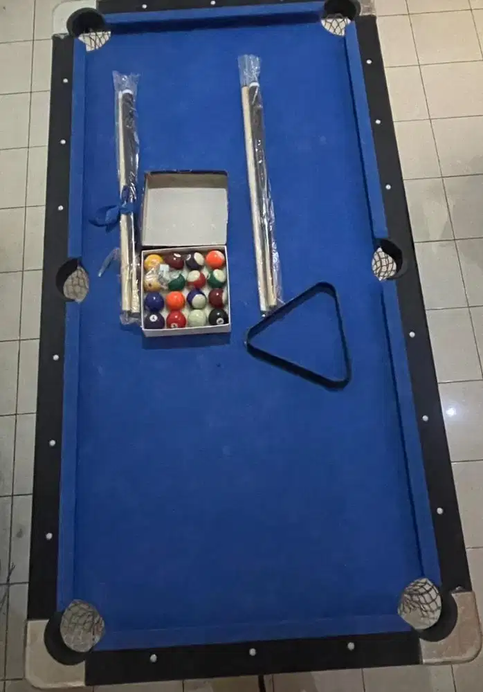 Dijual meja billiard second uk 6 feet, bisa dilipat
