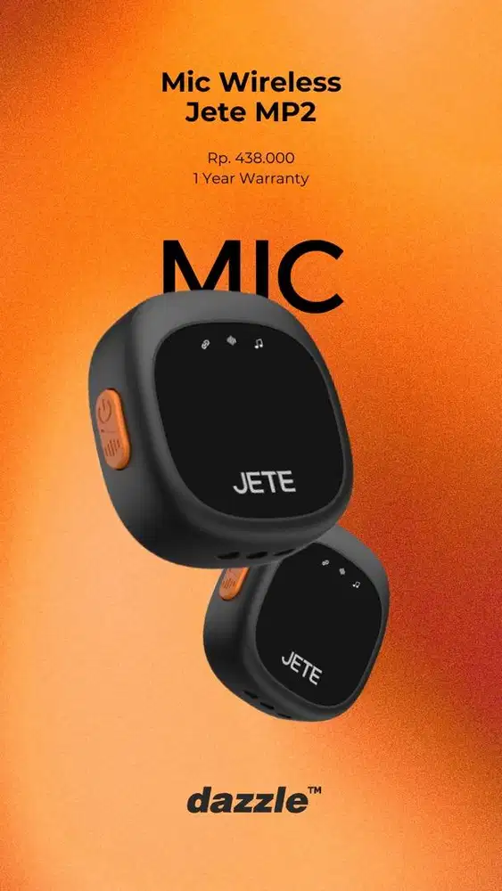 MIC WIRELESS JETE MP2 BISA IPHONE DAN ANDROID GARANSI 2 TAHUN