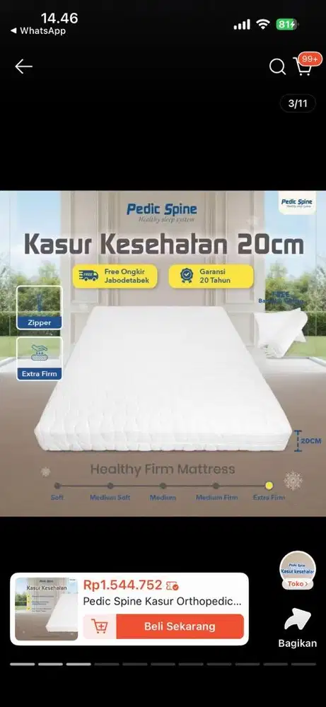 Pedic Spine Kasur Orthopedic Premium Mattress 120x200x20