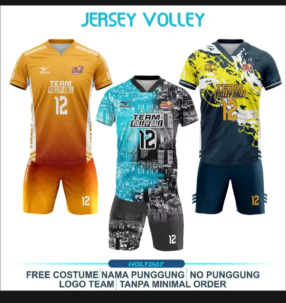 Jersey voli ball free desain full printing pria maupun wanita