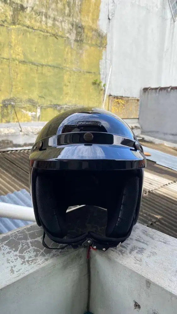 DIJUAL CEPAT HELM NJS NR 80's LIST CHROME + VISOR SILVER