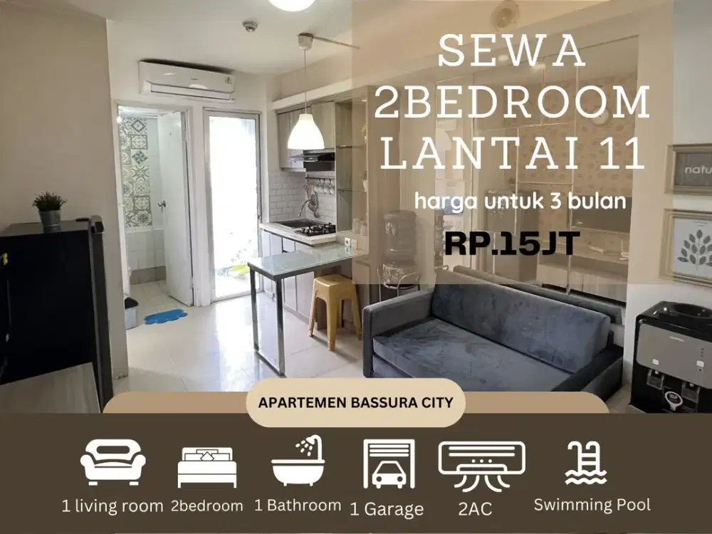 sewa 2kamar dekat mall full furnis apartemen bassura city