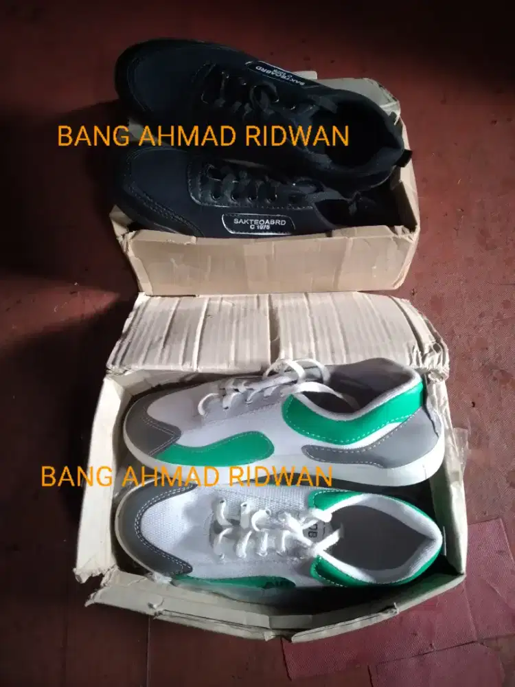baru. 2 unit sepatu cowok dewasa sekolah mahasiswa grab gojeg dll