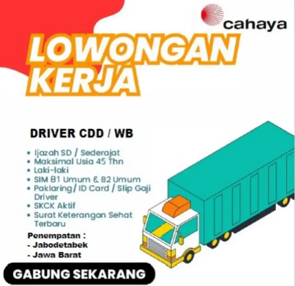 Lowongan kerja Driver Linehoul