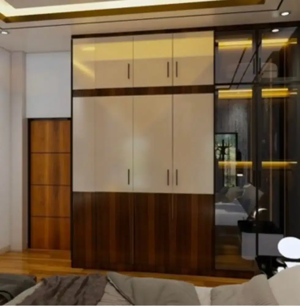 interior desain kitchen set kamar set wardrobe lemari backdrop tv