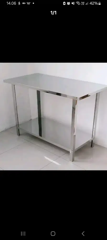 Meja Stainless ukuran 120x60x80 cm Work table Stainless