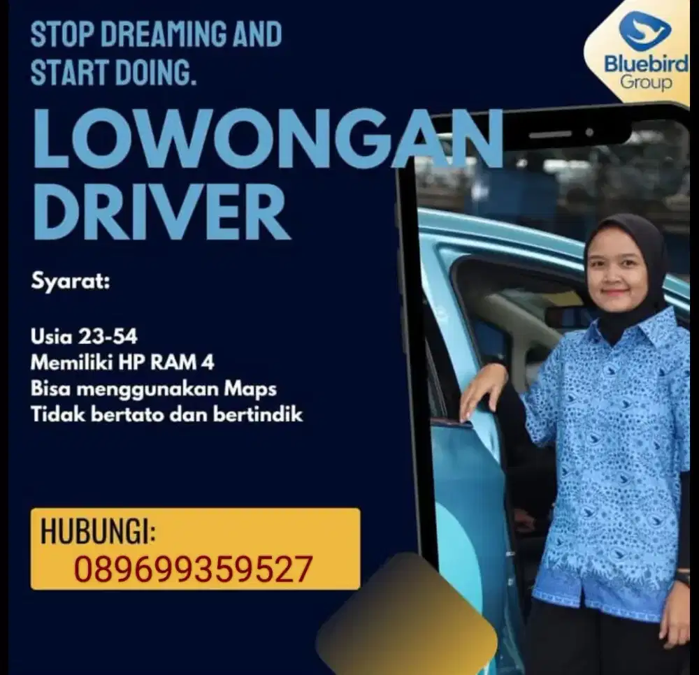 Lowongan urgent driver Taksi Jaksel