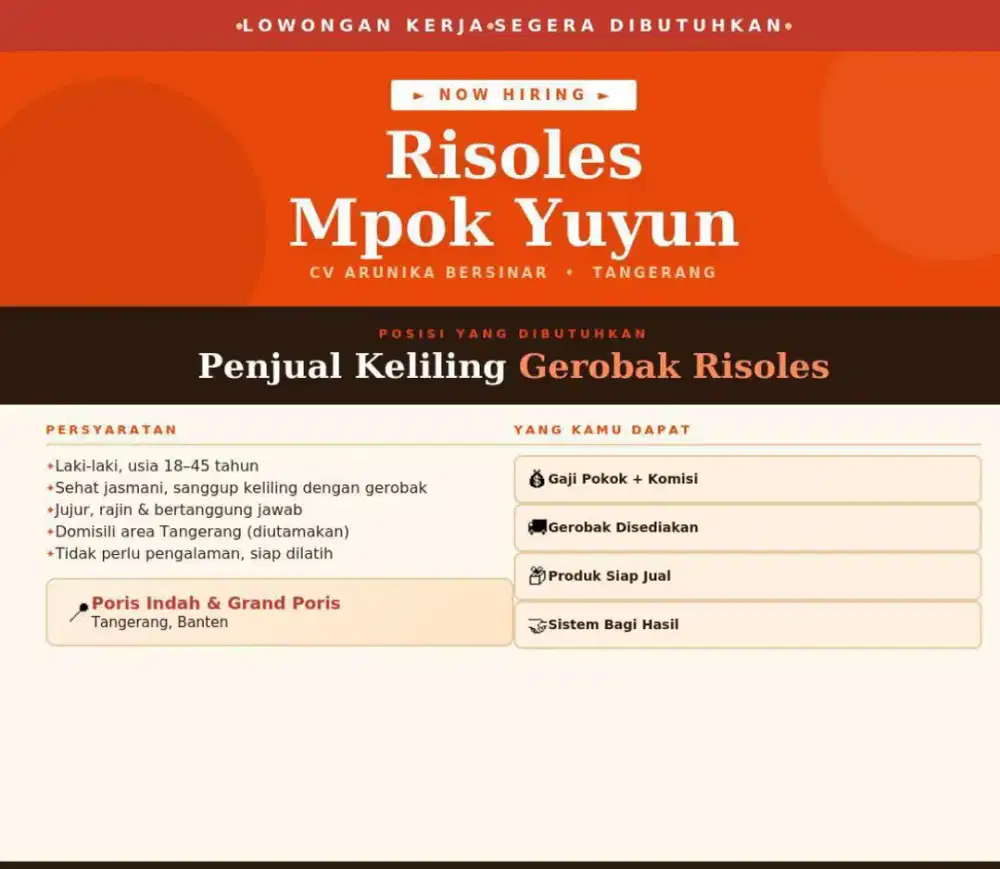 Penjual / penjaga gerobak risol