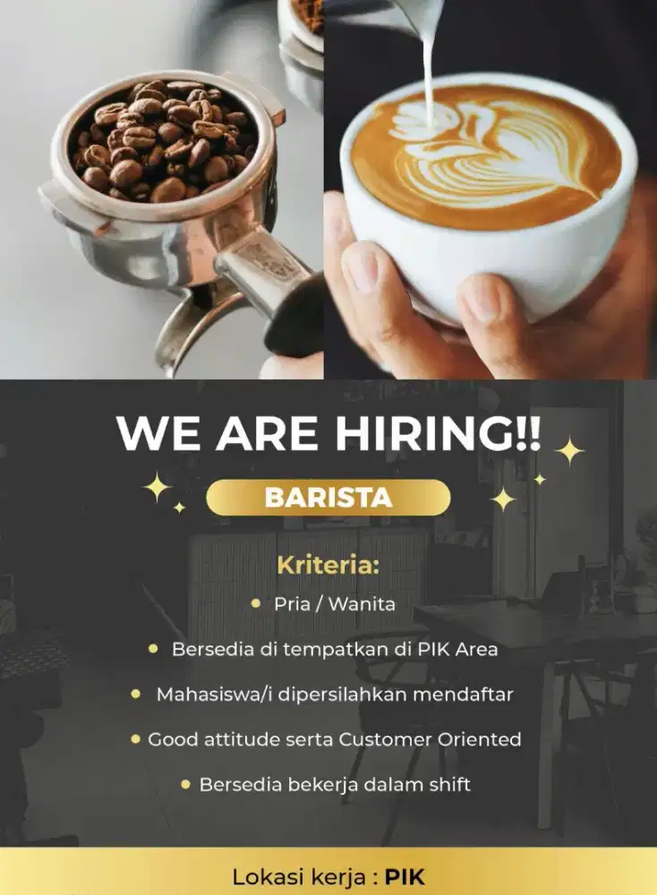 We Are Hiring Barista