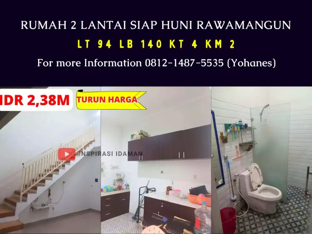 Rumah 2 Lantai Siap Huni Rawamangun